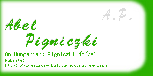 abel pigniczki business card